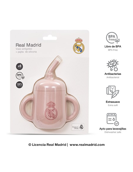 Vaso Antigoteo + Pajita de Silicona Rosa