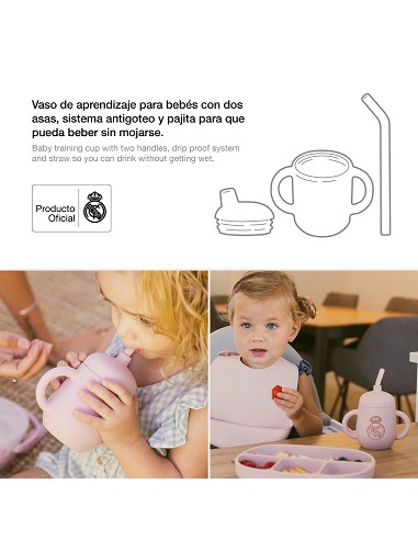 Vaso Antigoteo + Pajita de Silicona Rosa