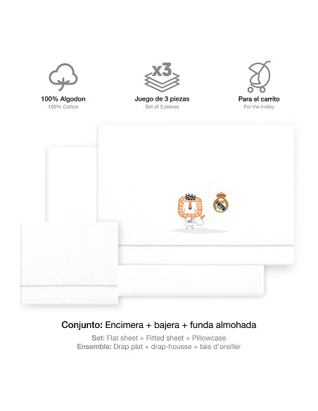 Triptico Coche Real Madrid Leon Escudo Bco/Gris