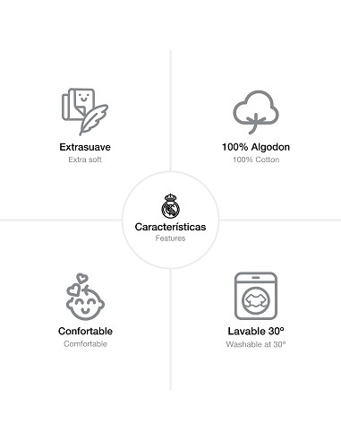 Triptico Coche Real Madrid Leon Escudo Bco/Gris