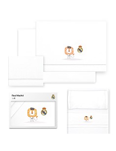 Triptico Minicuna Real Madrid Leon Escudo Bco/Gris