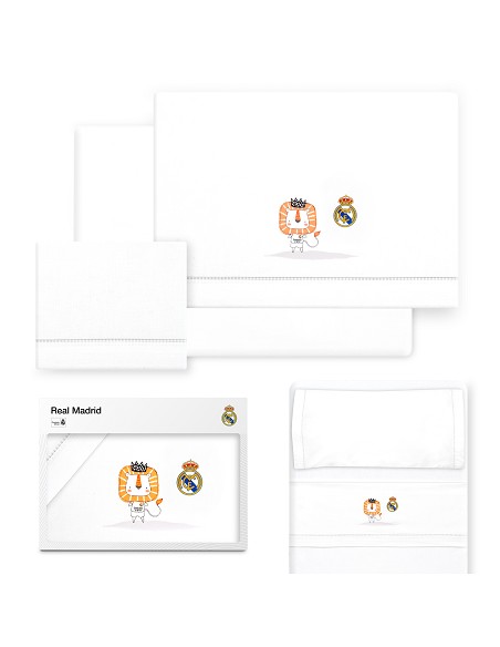 Triptico Minicuna Real Madrid Leon Escudo Bco/Gris