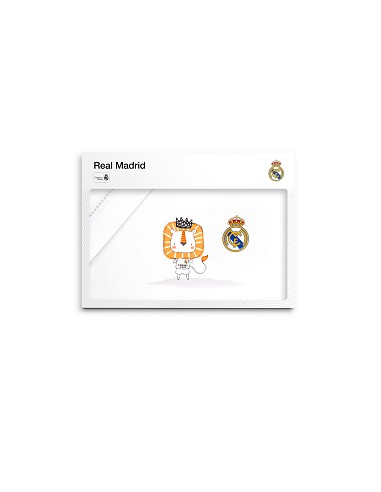 Triptico Minicuna Real Madrid Leon Escudo Bco/Gris