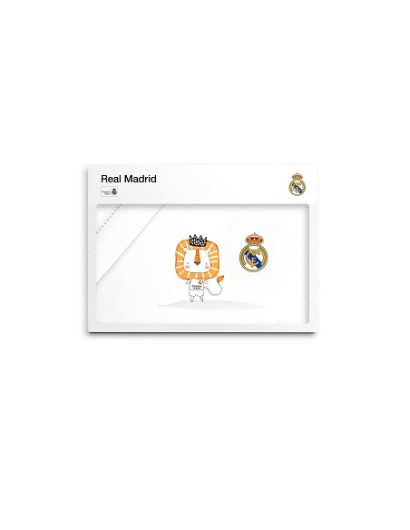 Triptico Minicuna Real Madrid Leon Escudo Bco/Gris
