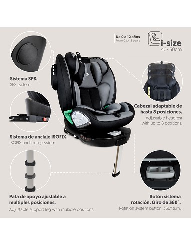 Silla de Coche Modelo Pax Gris