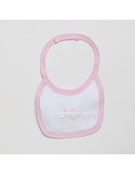 Set Regalo 4 Pcs 100% Alg  T 0-6 M(Gorro-Peucos-Manoplas-Babero) Rosa