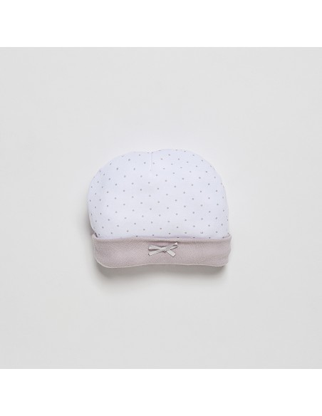 Set Regalo 4 Pcs 100% Alg  T 0-6 M(Gorro-Peucos-Manoplas-Babero) Beig