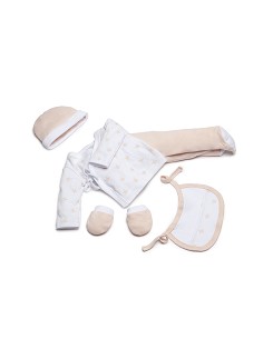 Set Regalo 5 Pcs 100% Alg  T 0-6 m Mod Estrellas Rosa
