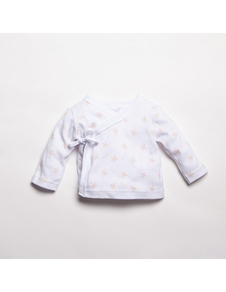 Set Regalo 5 Pcs 100% Alg  T 0-6 m Mod Estrellas Rosa