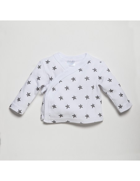 Set Regalo 5 Pcs 100% Alg  T 0-6 m Mod Estrellas Gris