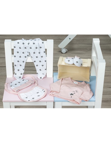 Set Regalo 5 Pzs 100% Algo Talla 0-6 Mod. Love You Rosa