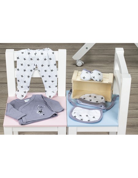 Set Regalo 5 Pzs 100% Algo Talla 0-6 Mod. Love You Gris