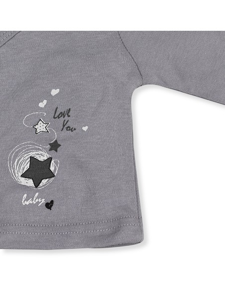 Set Regalo 5 Pzs 100% Algo Talla 0-6 Mod. Love You Gris