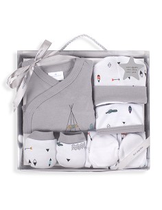 Set Regalo 5 Pcs 100% Alg  T 0-6 m Mod. Dakota Gris