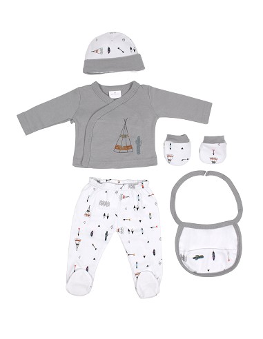 Set Regalo 5 Pcs 100% Alg  T 0-6 m Mod. Dakota...