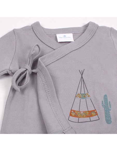 Set Regalo 5 Pcs 100% Alg  T 0-6 m Mod. Dakota Gris