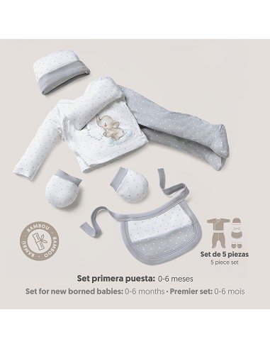 Set Regalo 5 Pcs 100% Alg  T 0-6 m Mod...