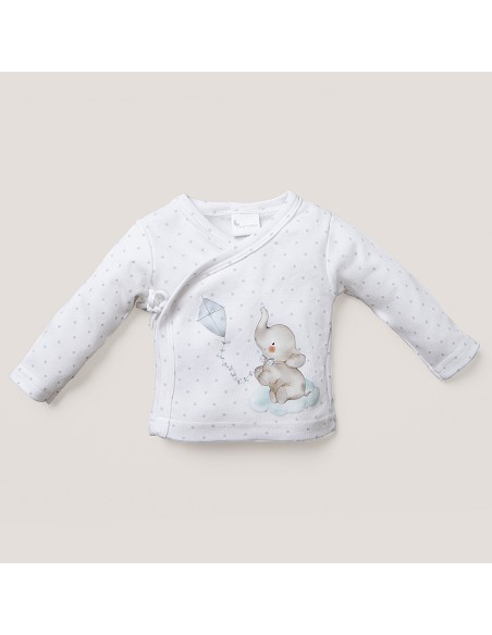 Set Regalo 5 Pcs 100% Alg  T 0-6 m Mod Elefantito Gris