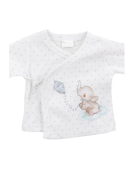 Set Regalo 5 Pcs 100% Alg  T 0-6 m Mod Elefantito Gris