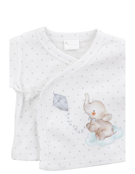 Set Regalo 5 Pcs 100% Alg  T 0-6 m Mod Elefantito Gris