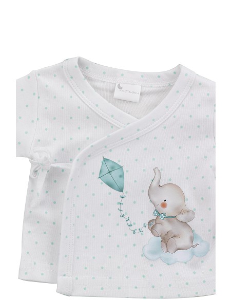 Set Regalo 5 Pcs 100% Alg  T 0-6 m Mod Elefantito Menta