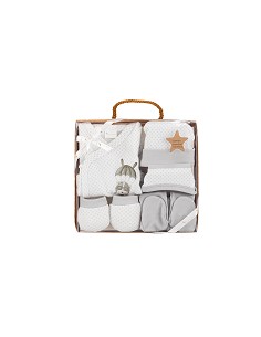 Set Regalo 5 Pcs 100% Alg  T 0-6 m Mod Paracaidas Gris