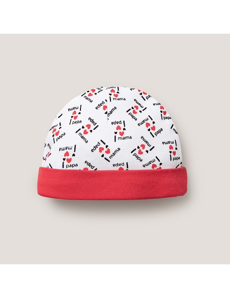 Set Regalo 5 Pcs 100% Alg  T 0-6 m Mod I Love Mama-Papa Rojo