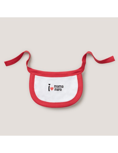 Set Regalo 5 Pcs 100% Alg  T 0-6 m Mod I Love Mama-Papa Rojo