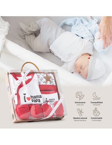 Set Regalo 5 Pcs 100% Alg  T 0-6 m Mod I Love...