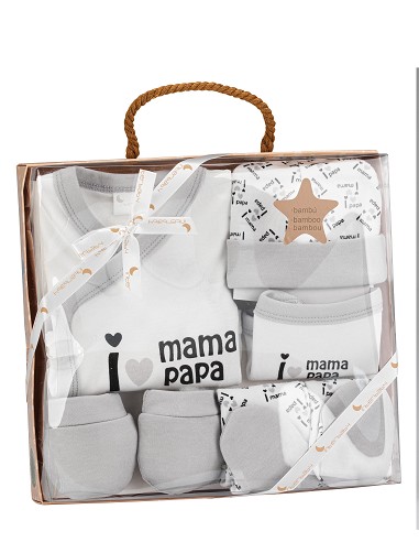 Set Regalo 5 Pcs 100% Alg  T 0-6 m Mod I Love...