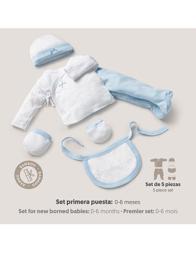 Set Regalo 5 Pcs 100% Alg  T 0-6 m Mod Topos...