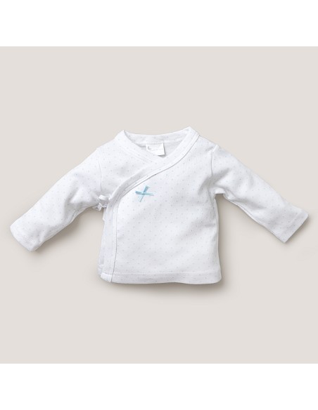 Set Regalo 5 Pcs 100% Alg  T 0-6 m Mod Topos Bamboo Azul