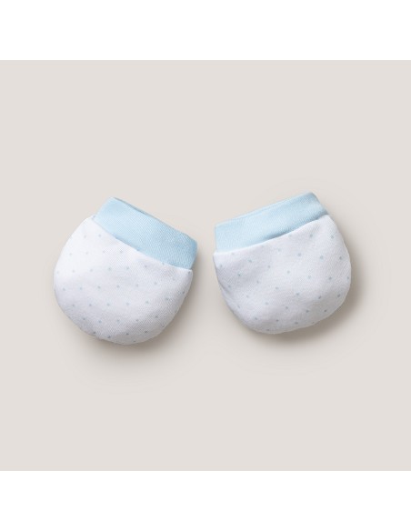 Set Regalo 5 Pcs 100% Alg  T 0-6 m Mod Topos Bamboo Azul