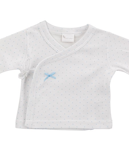 Set Regalo 5 Pcs 100% Alg  T 0-6 m Mod Topos Bamboo Azul