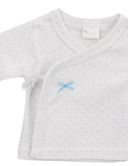 Set Regalo 5 Pcs 100% Alg  T 0-6 m Mod Topos Bamboo Azul