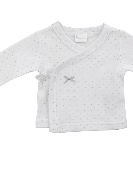 Set Regalo 5 Pcs 100% Alg  T 0-6 m Mod Topos Bamboo Gris