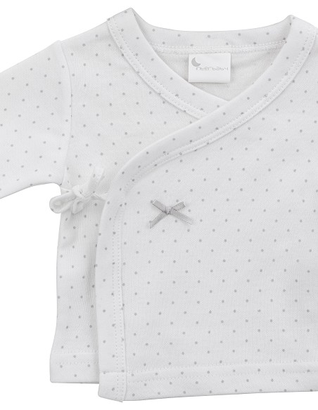 Set Regalo 5 Pcs 100% Alg  T 0-6 m Mod Topos Bamboo Gris