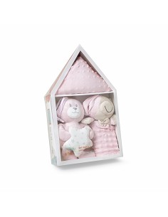 Set 3 Pcs Casita(Peluche+Manta+Dou Dou) Rosa