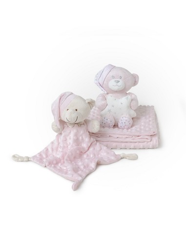 Set 3 Pcs Casita(Peluche+Manta+Dou Dou) Rosa