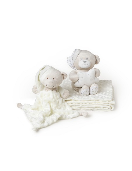 Set 3 Pcs Casita(Peluche+Manta+Dou Dou) Beig