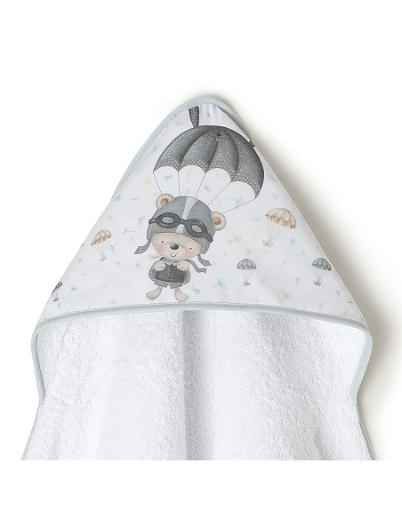 Set Capa de Baño Mod Paracaidista+Dou Dou Mod Paracaidista Bco/Gris