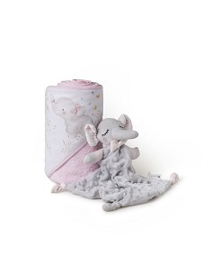 Set Capa de Baño Mod Elefante+Dou Dou Mod Elefante Rosa