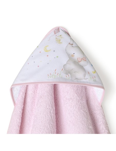 Set Capa de Baño Mod Elefante+Dou Dou Mod Elefante Rosa