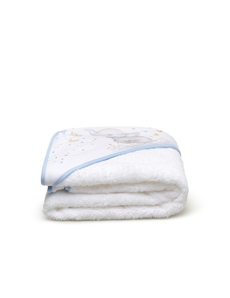 Set Capa de Baño Mod Elefante+Dou Dou Mod Elefante Bco/Azul