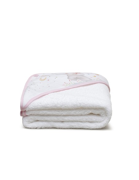 Set Capa de Baño Mod Elefante+Dou Dou Mod Elefante Bco/Rosa