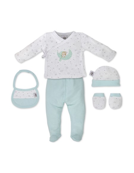 Set Regalo 5 Pcs 100% Alg  T 0-6 m Mod Sleep Verde