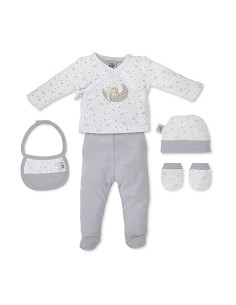 Set Regalo 5 Pcs 100% Alg  T 0-6 m Mod Sleep Gris