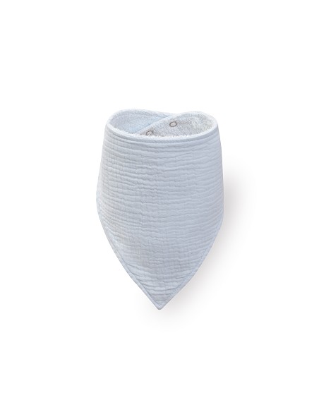 Set Dou Dou+Bandana+Mordedor Muselina Mod Oso Azul Grisaceo