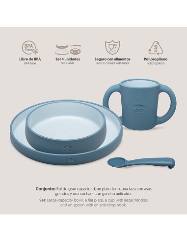 Vajilla Aprendizaje Azul Grisaceo