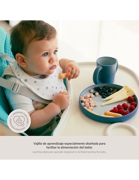 Vajilla Aprendizaje Azul Grisaceo